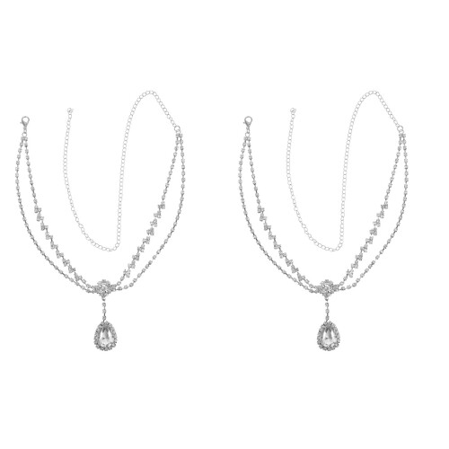 2Pièces Ornement Front Argent Tête Élégante Et Fine 2