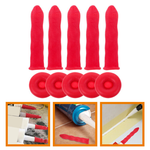 40Pièces Cache Buses En Latex Rouge Pour Tubes De Mastic 2
