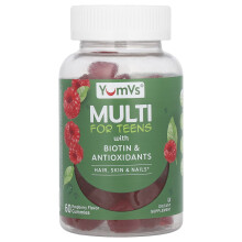 YumV's, Multi dla nastolatków w postaci guma, z biotyną & antyoksydantami, Truskawka, 60 guma