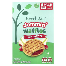 Beech-Nut, Jammin' Wafels, 12+ Maanden, Peer Raspberry, 5 Pakken, 0.56 oz (16 g) Elk
