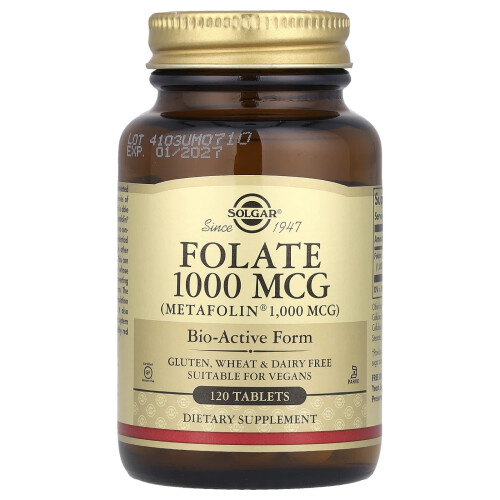 Solgar Solgar, Fólico, 1,000 mcg, 120 Comprimidos