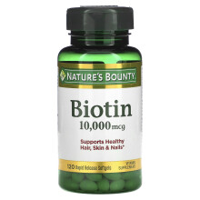 Nature's Bounty, Biotyna, 10 000 mcg, 120 szybko uwalniających się tabletek miękkich