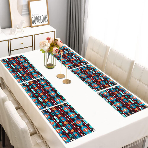 Σουπλά Boho από μείγμα λινού σε σετ 6 τεμαχίων 12x18 ιντσών 1