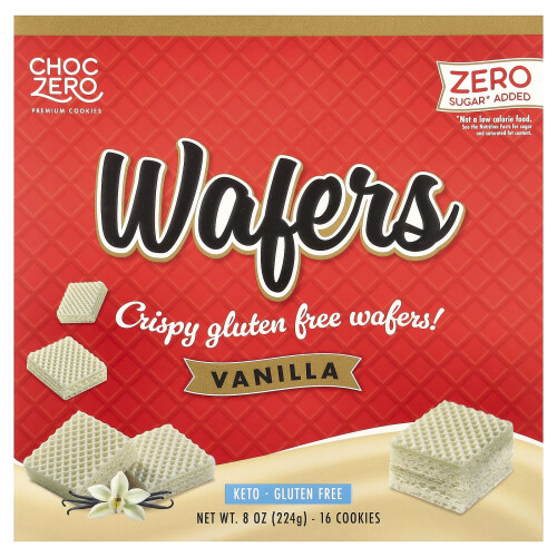 ChocZero, Βάφλες, Βανίλια, 16 Cookies, 8 oz (224 g)