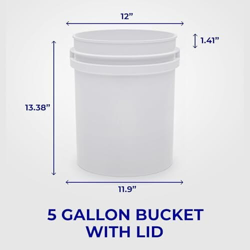 5-gallons livsmedelsklassad plasthink med lock (2-pack) 2