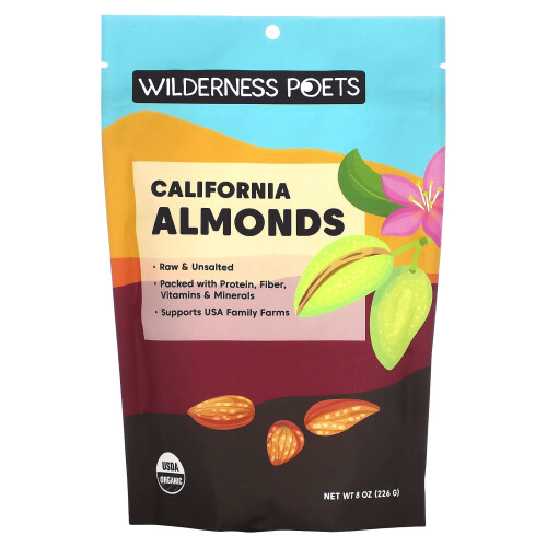 Wilderness Poets, Οργανική Καλιφόρνια Almonds, 8 oz (226 g)