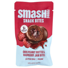 Smash Foods, Bocconcini da Snack, Choc Burro di Arachidi & Jam di Lamponi, 5 Bocconcini, 1,8 oz (50 g)