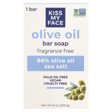 Kiss My Face, Jabón de Aceite de Oliva, Sin Fragancia, 8 oz (230 g)