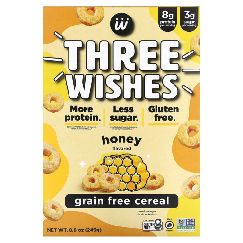 Three Wishes, Cereal Sem Grãos, Mel, 8.6 oz (245 g)