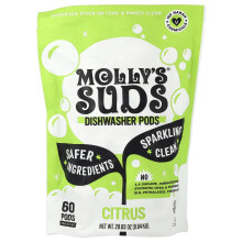 Molly's Suds, Pesukonepussit, Sitruuna, 60 Pussia, 29,63 oz (0,84 kg)