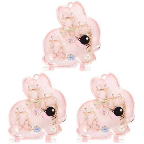 3Ensembles Boucles D'oreilles Clips Enfants Rose Plaisir Sans Perçage 1