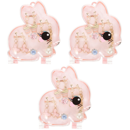 3Ensembles Boucles D'oreilles Clips Enfants Rose Plaisir Sans Perçage 2