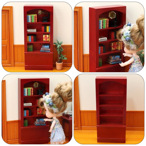 Mini bibliothèque rouge, 1 pièce, 17,8 x 7,9 x 3 cm 2