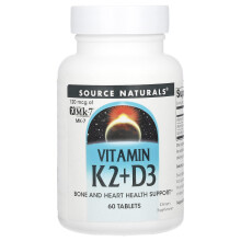 Source Naturals, Vitamin K2 + D3, 60 Tabletiek