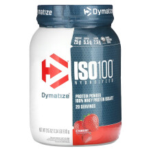 Dymatize, ISO100 Idrolizzato, Proteina Isolata al Latte 100%, Fragola, 1.34 lb (610 g)