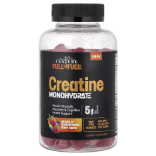 Full Fuel 365 de 21st Century, Creatina Monohidrato de Gomas, Mixed Berry, 75 Gomas (1 g por Goma)