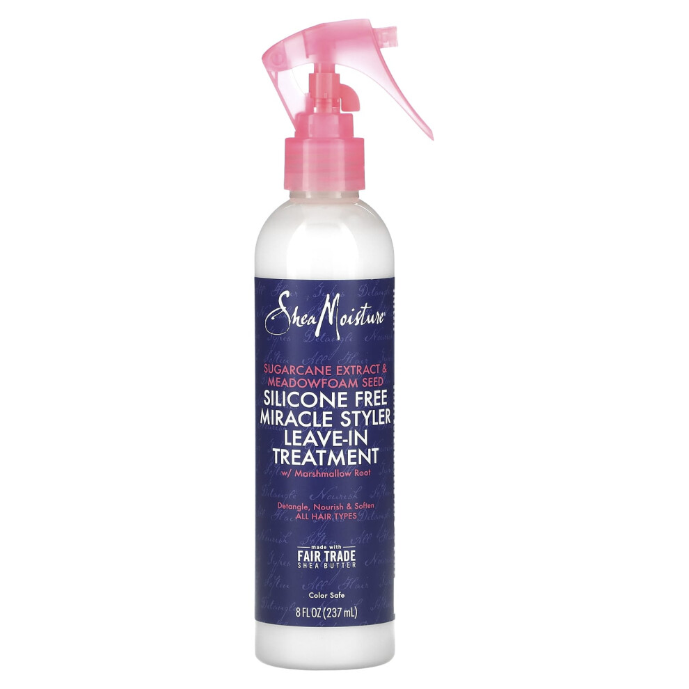 Sheamoisture , Silicon Free Miracle Styler Leave-In Treatment, Sugarcane Extract & Meadowfoam Seed, 8 Fl Oz (237 Ml)