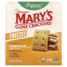 Mary's Gone Crackers, Organic Cheezee Snack Crackers, Cheddar, 4 oz (113 g)