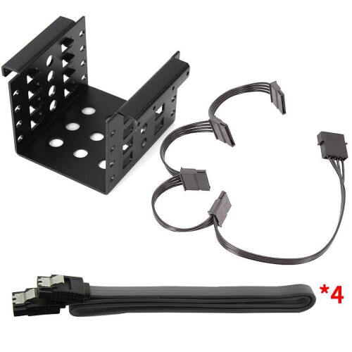 Adaptador de suporte para HDD de 2,5 polegadas para 3,5 polegadas, 4 baias, alumínio 1