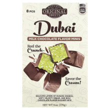 Chocolates de Leche de Dubai de Original Natural Sweets, Minis, 8 Piezas, 6 oz (170 g)