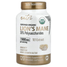Nutri, Organic Lion's Mane, 120 Organic Capsules (633 mg per Capsule)