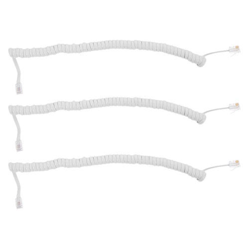 15Pièces Câble Téléphone Bobiné Durable ABS Pour Téléphone Fixe