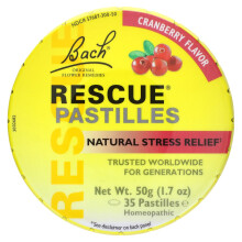 Bach, Originele Bloemen Remedies, Reddingspastilles, Cranberry, 35 Pastilles, 1,7 oz (50 g)