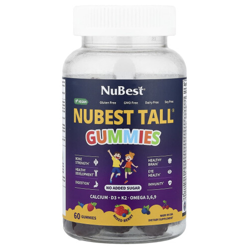 NuBest, Nubest Tall Gummies, Gemengde bessen, 60 Gummies
