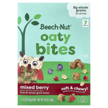 Beech-Nut, Oaty Bites, Ensimmäiset Hampaat Lasten, Sekoituksellinen Marjapensas, 7 Pussia, 0.7 oz (20 g) Kumpaankin