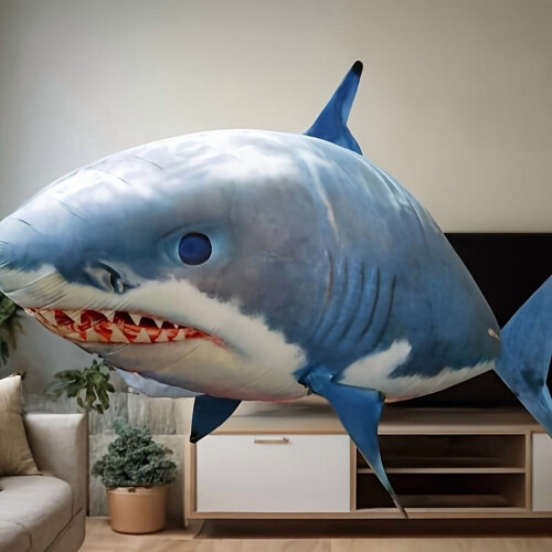 Ballon requin volant télécommandé – Bleu, 145 cm 1