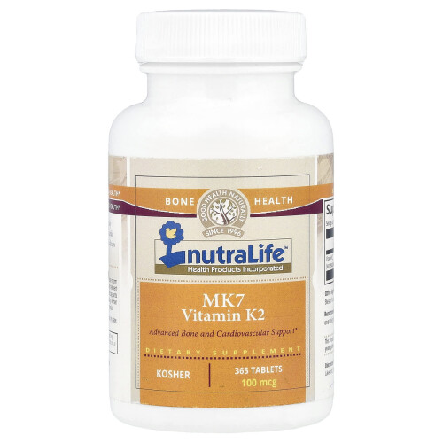 NutraLife, Witamina K2 MK7, 100 mcg, 365 Tabletek