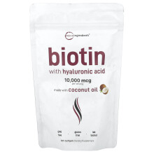 Micro Ingredients, Micro Ingrediënten, Biotine met Hyaluronzuur, 365 Softgels