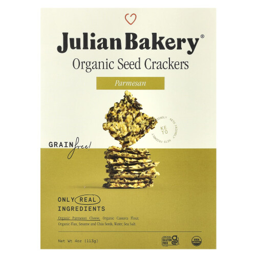 Julian Bakery, Οργανική Σπόροι Κρακέρ, Παρμεζάνα, 4 oz (113 g)