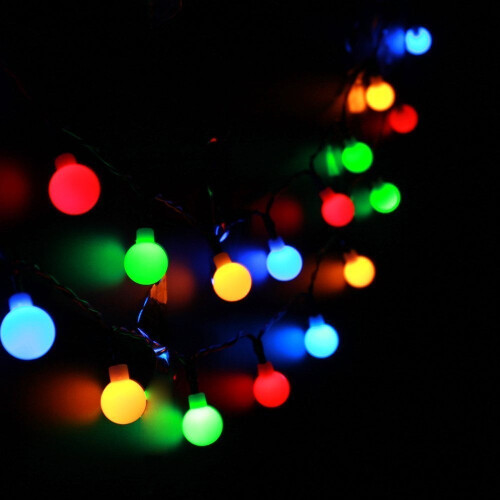 Solar-Lichterkette mit Kugeln, 7 m, 50 LEDs, warmweiß 2