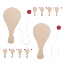 10Pièces Paddles Tennis Bois À Décorer Khaki Jeu Enfants