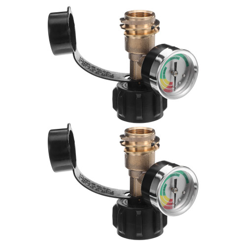 6Pcs Solid Brass Tank Gauge Adapter for Home and Outdoor Use