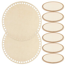 16Pièces Fonds Ronds En Bois Beige Pour Accessoires Crochet Panier