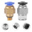 Conector FRCOLOR16 peças, junta pneumática de encaixe rápido reto 7