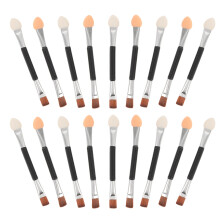 60Pcs Portable Dual-Ended Eyebrow Brush Black Aluminum Tube for Home