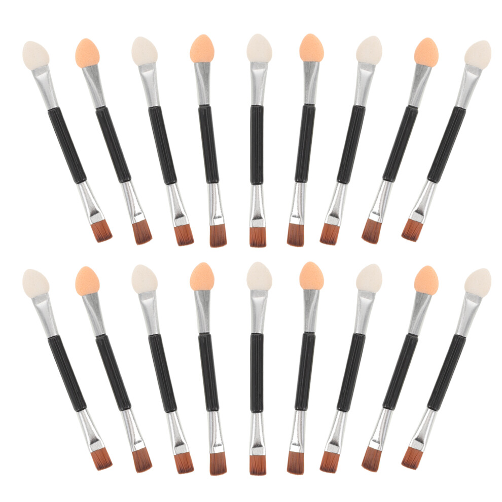 Vaguelly Black 60Pcs Portable Dual-Ended Eyebrow Brush Aluminum Tube For Home