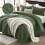 Olive Green King Quilt Bedding Set with 2 Shams 2