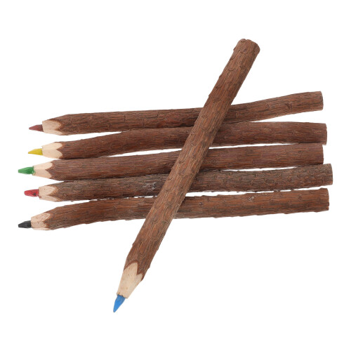 24Pièces Crayons Bois Uniques, Décor Camping, Pour Et
