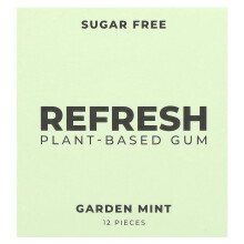 Refresh Gum, Plantenbaserde Kauwgom, Tuin Munt, 12 Stukken