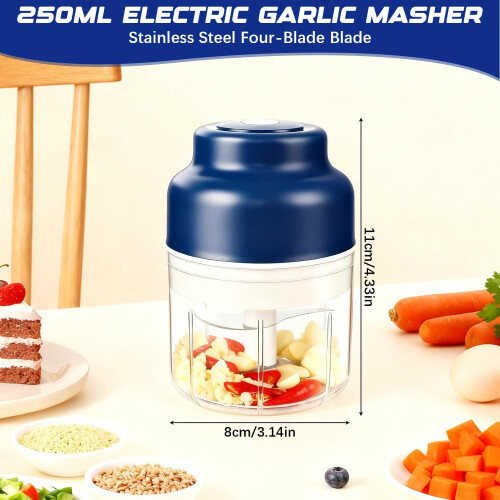 USB oplaadbare knoflookhakker 250 ml 1