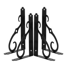8Pcs Black Iron Vintage Wall Mounted Shelf Brackets Heavy Duty