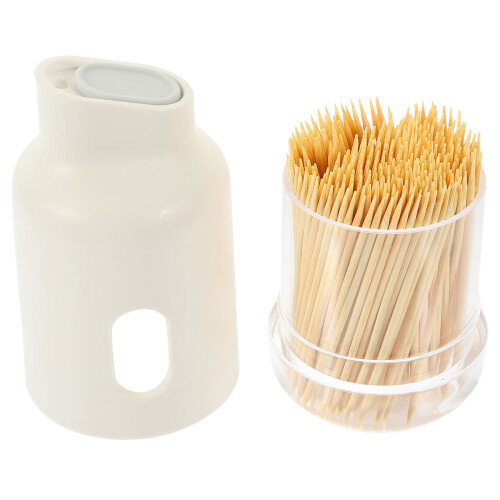 3Pcs Reusable Toothpick Holder Light Yellow Desktop Container for Home