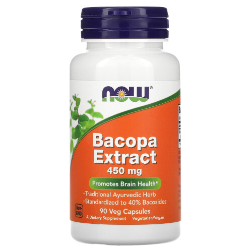 NOW Foods Bacopa Extract, 450mg - 90 vcaps