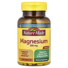 Nature Made, Magnesium, 250 mg, 200 Tabletter