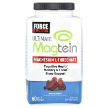 Force Factor, Ultimate Magtein, Magnézium L-Treonát, Mixed Berry, 60 Puhatest