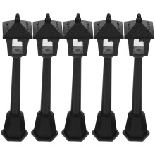15Pcs Micro Landscape Street Lamp Black ABS Miniature House Decoration
